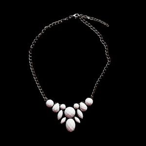 EUC White stone adjustable necklace